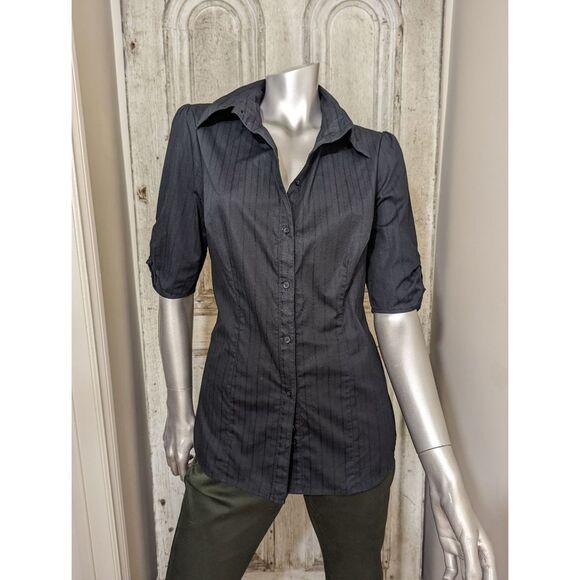 Black Pinstripe Business Casual Button Down - Picture 1 of 9